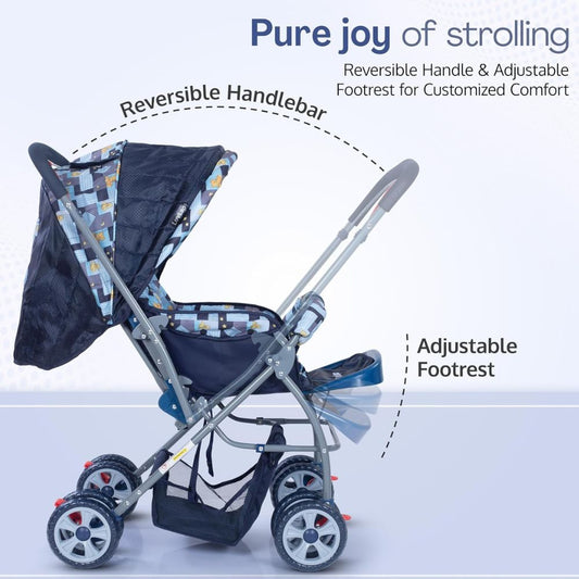 Easy-Fold Baby Stroller with Reversible Handle
